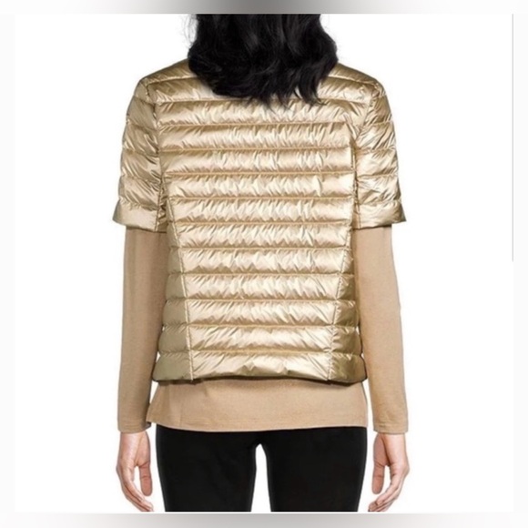 J. McLaughlin Amira Gold Short Sleeve Puffer Jacket - Picture 4 of 9